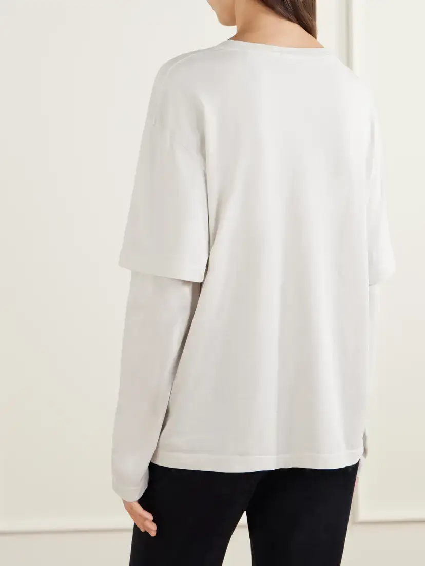 AGOLDE Lois Layered Cotton-jersey T-shirt | Thumbnail 3