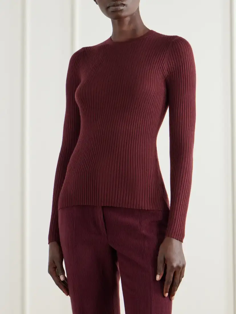 Gabriela Hearst Browning Ribbed Wool And Silk-blend Sweater | Thumbnail 3 Gabriela Hearst Browning Ribbed Wool And Silk-blend Sweater | Thumbnail 3