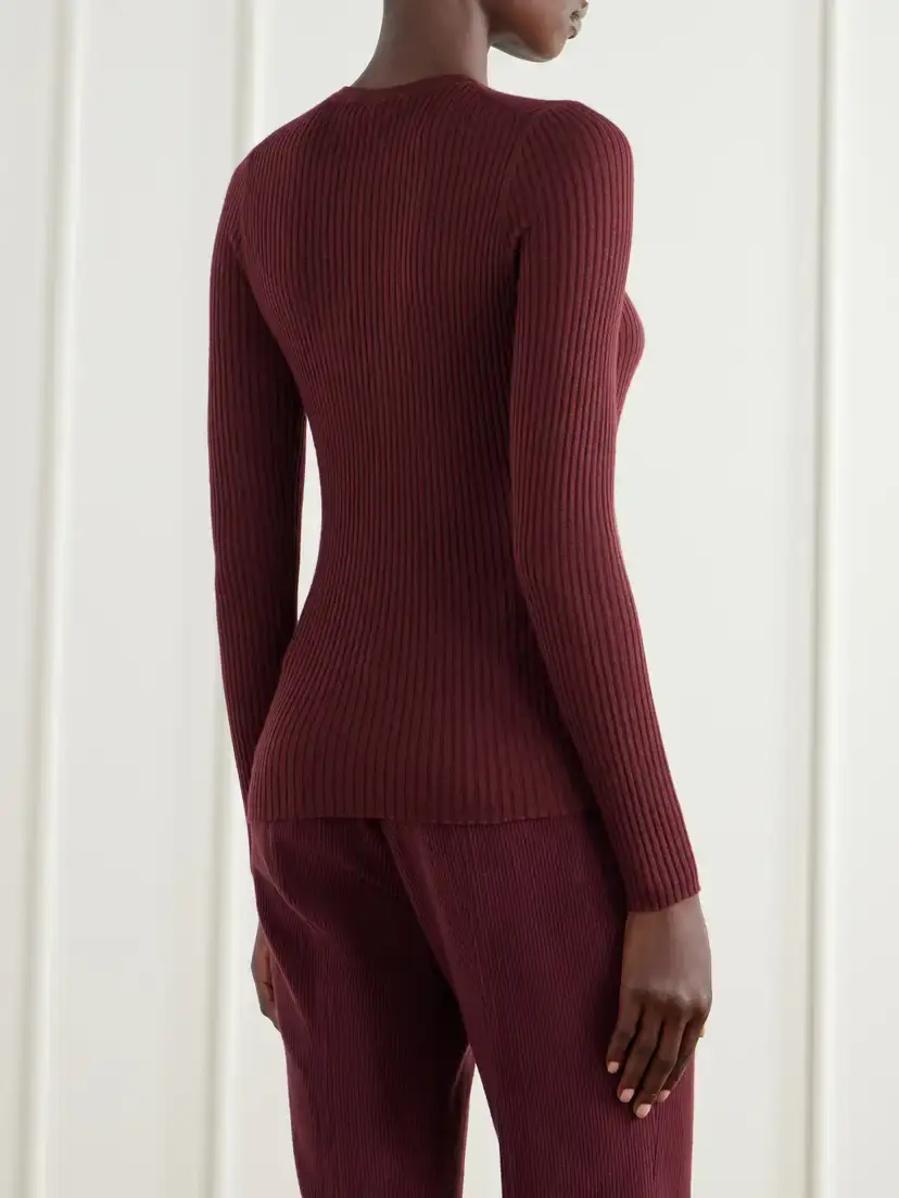 Gabriela Hearst Browning Ribbed Wool And Silk-blend Sweater | Thumbnail 4 Gabriela Hearst Browning Ribbed Wool And Silk-blend Sweater | Thumbnail 4