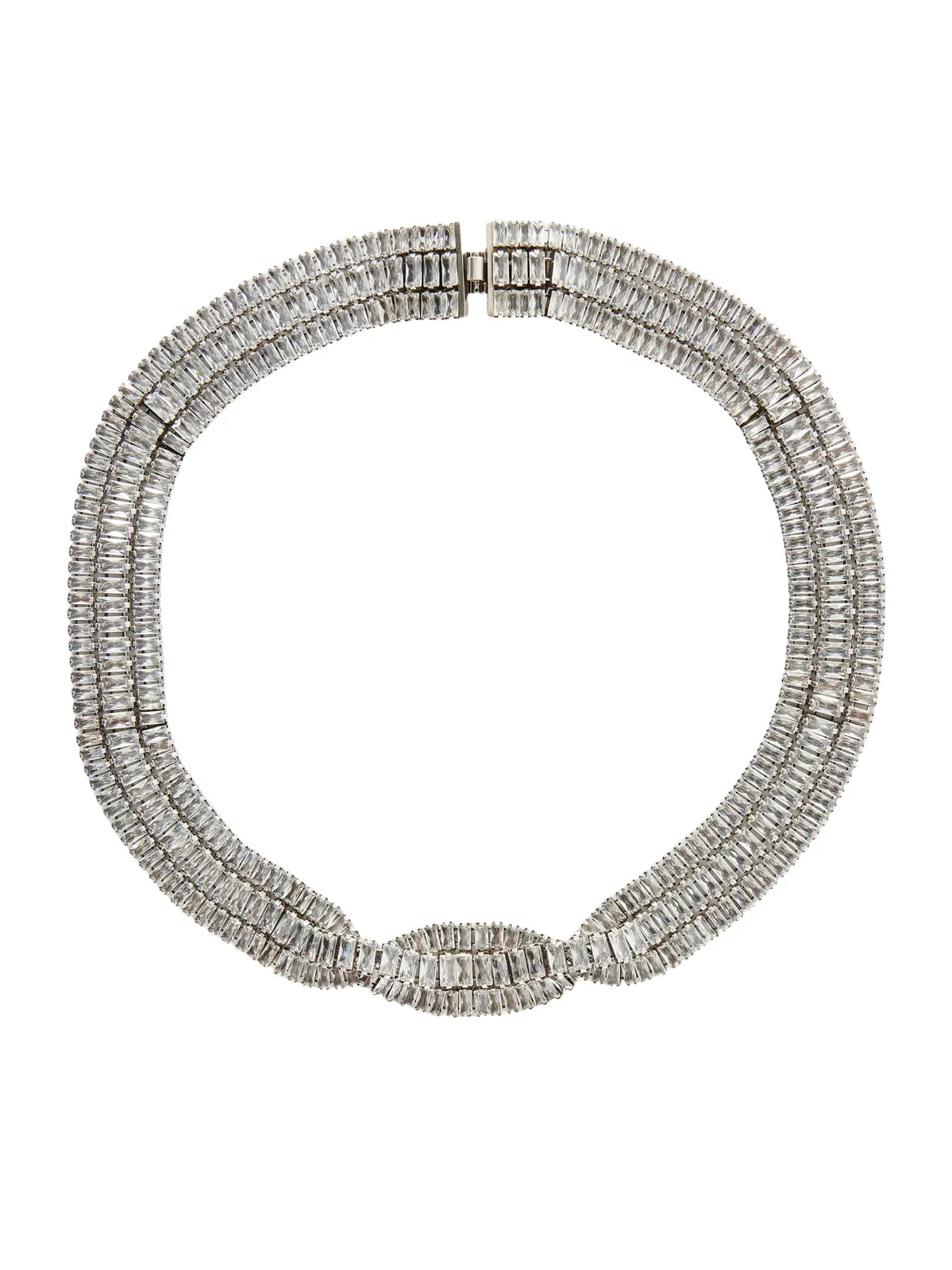 Cara Crystal-embellished Silver-tone Necklace Cara Crystal-embellished Silver-tone Necklace