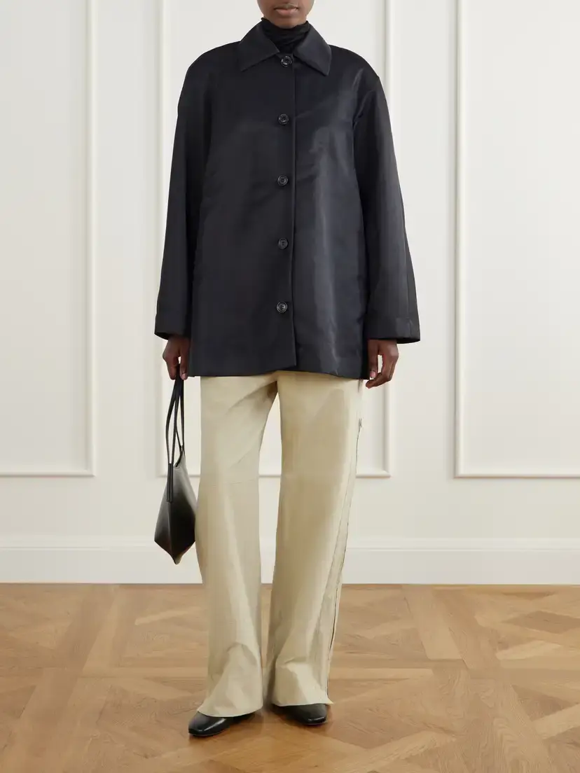 Another Tomorrow Recycled Satin Trench | Thumbnail 2 Another Tomorrow Recycled Satin Trench | Thumbnail 2