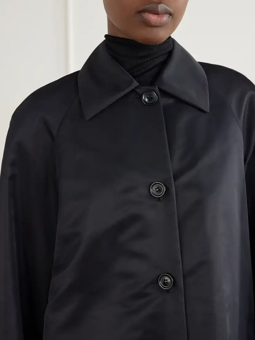 Another Tomorrow Recycled Satin Trench | Thumbnail 4 Another Tomorrow Recycled Satin Trench | Thumbnail 4