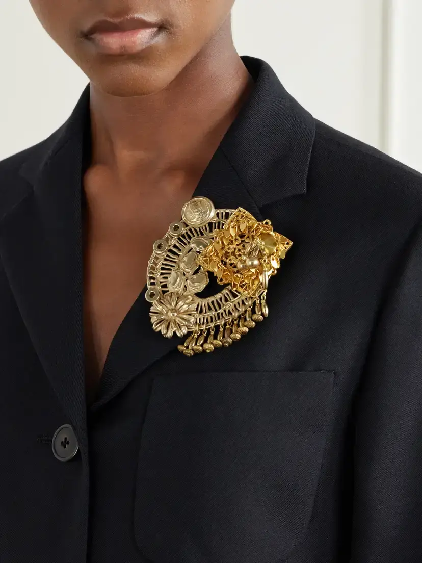 Dries Van Noten Embellished Gold-tone Brooch | Thumbnail 2
