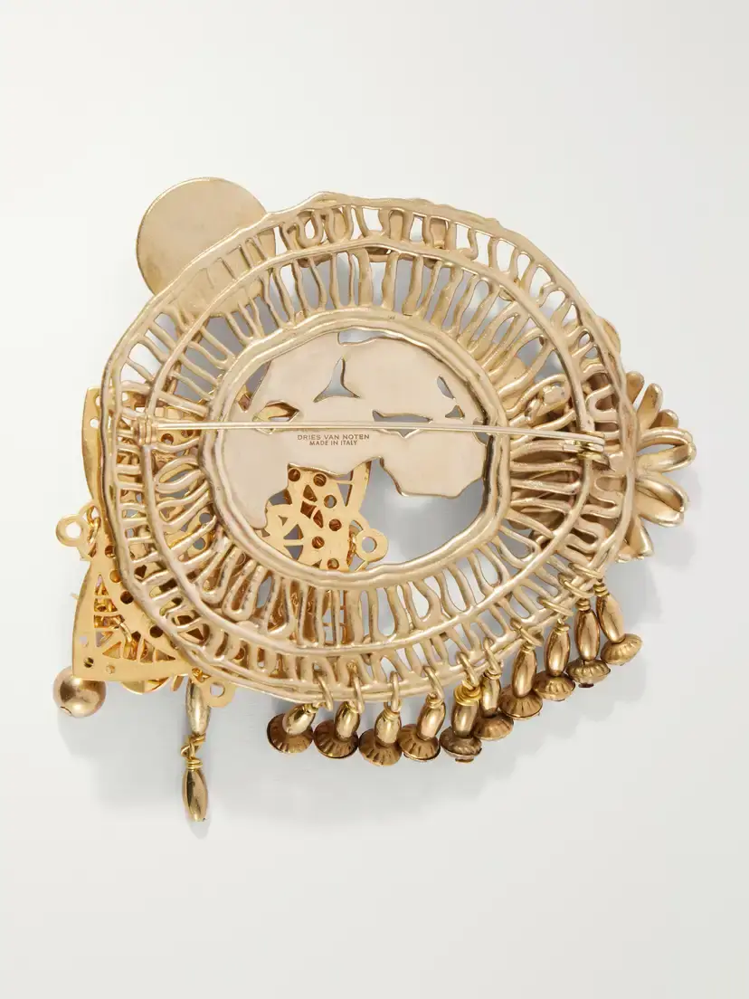 Dries Van Noten Embellished Gold-tone Brooch | Thumbnail 3
