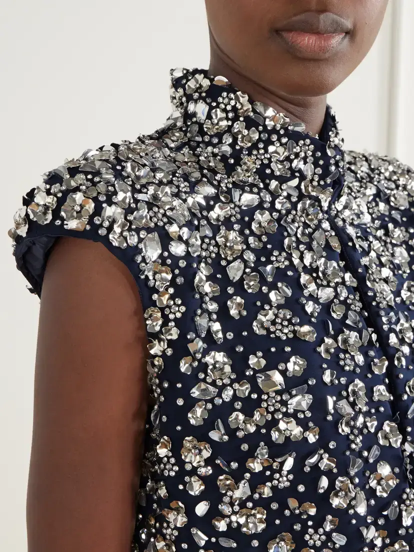 Jenny Packham Super Moon Crystal-embellished Crepe Evening Jacket | Thumbnail 5 Jenny Packham Super Moon Crystal-embellished Crepe Evening Jacket | Thumbnail 5