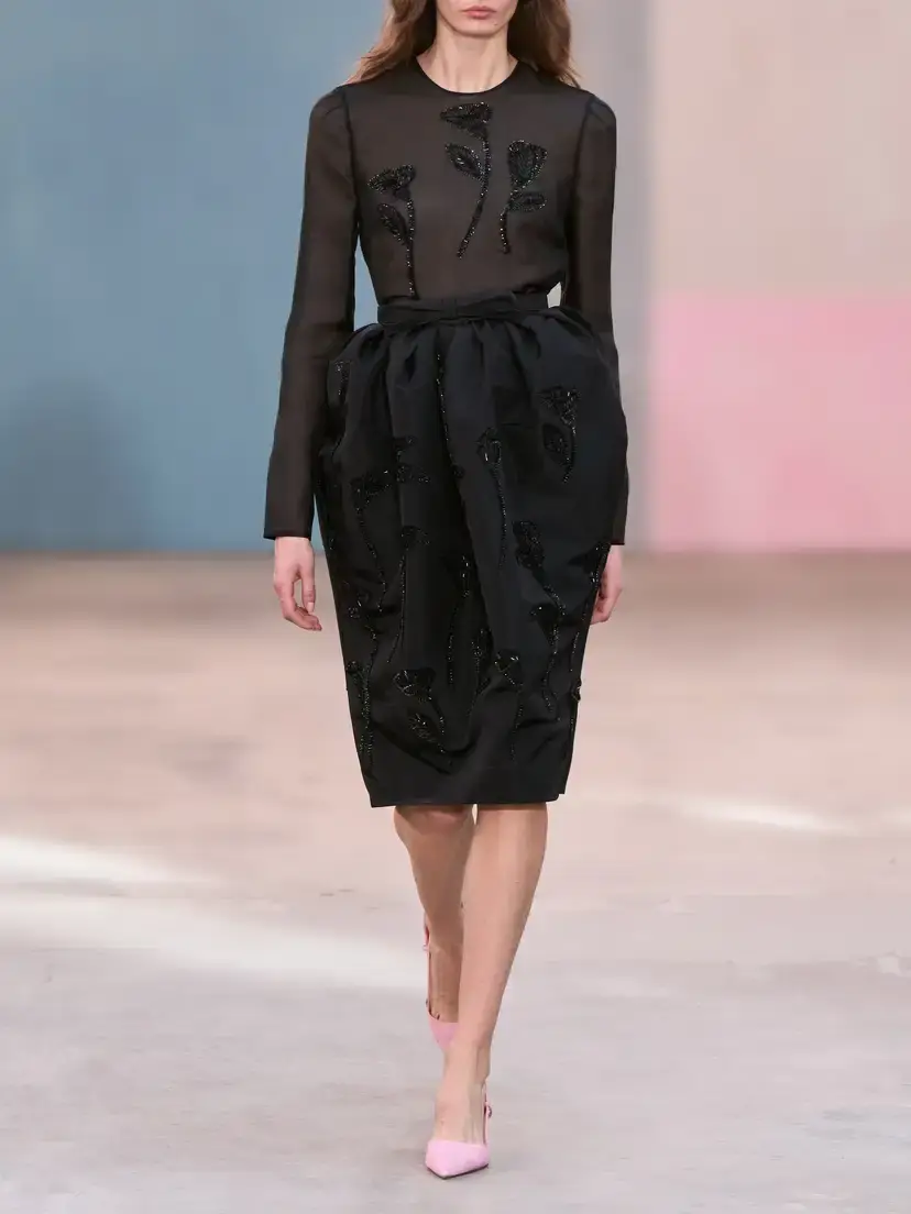 Carolina Herrera Sequin-embellished Embroidered Silk-organza Blouse | Thumbnail 5