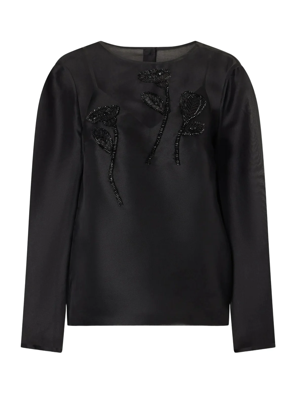 Carolina Herrera Sequin-embellished Embroidered Silk-organza Blouse