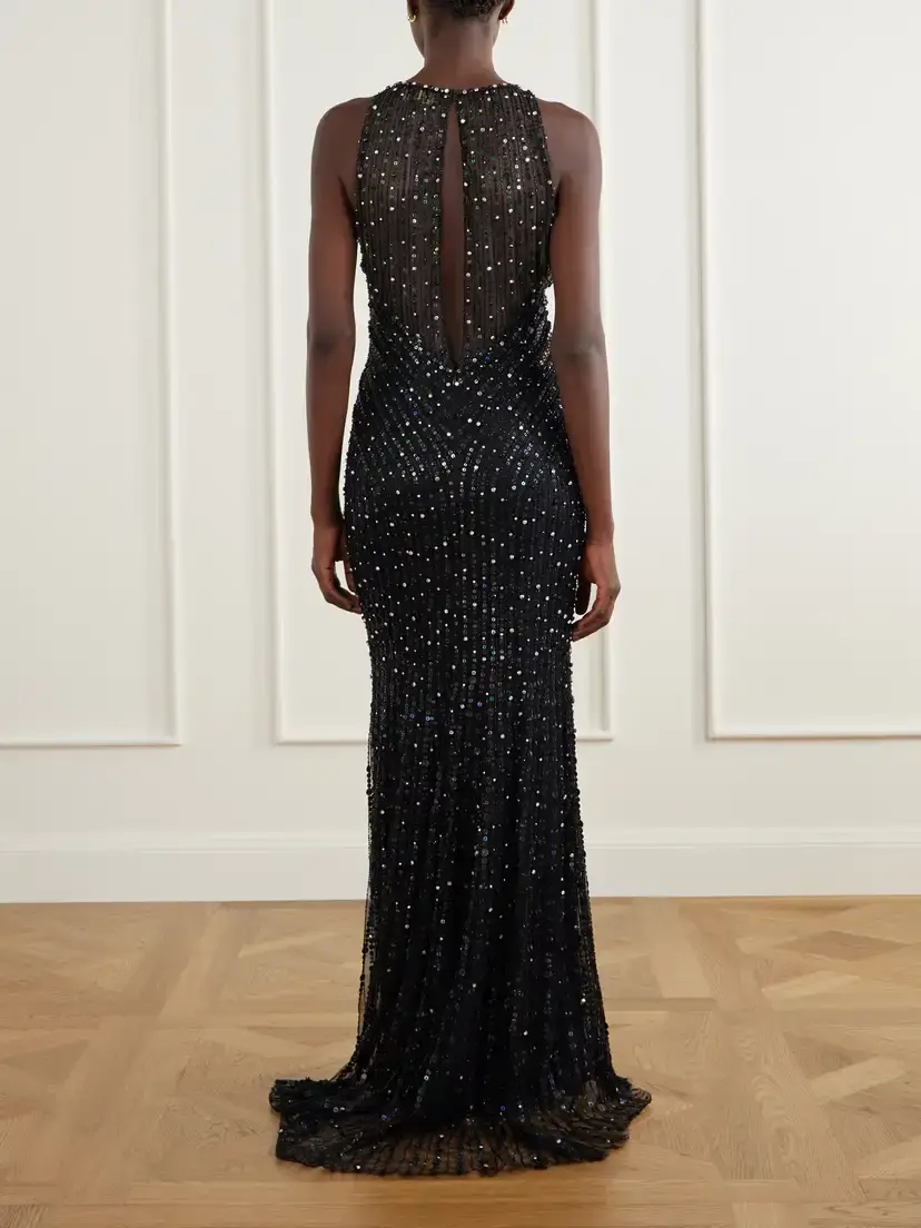 Jenny Packham Atlas Embellished Cut-out Satin Gown | Thumbnail 3 Jenny Packham Atlas Embellished Cut-out Satin Gown | Thumbnail 3