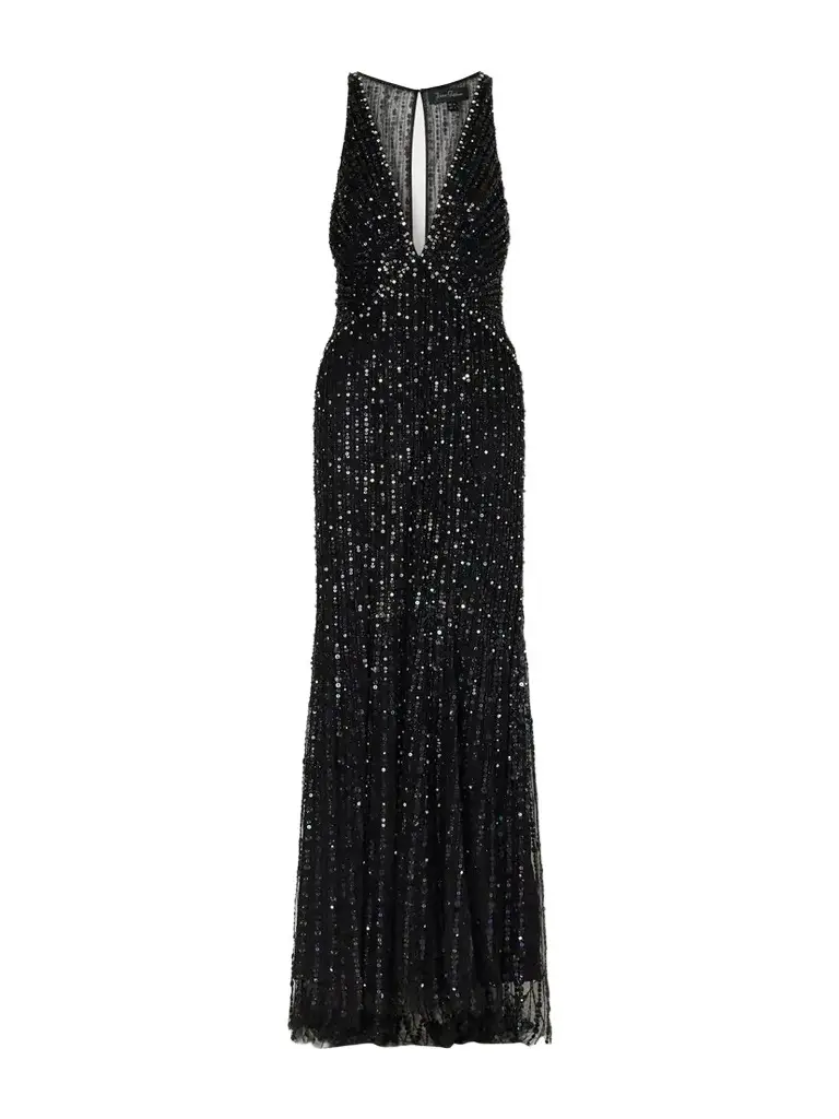 Jenny Packham Atlas Embellished Cut-out Satin Gown