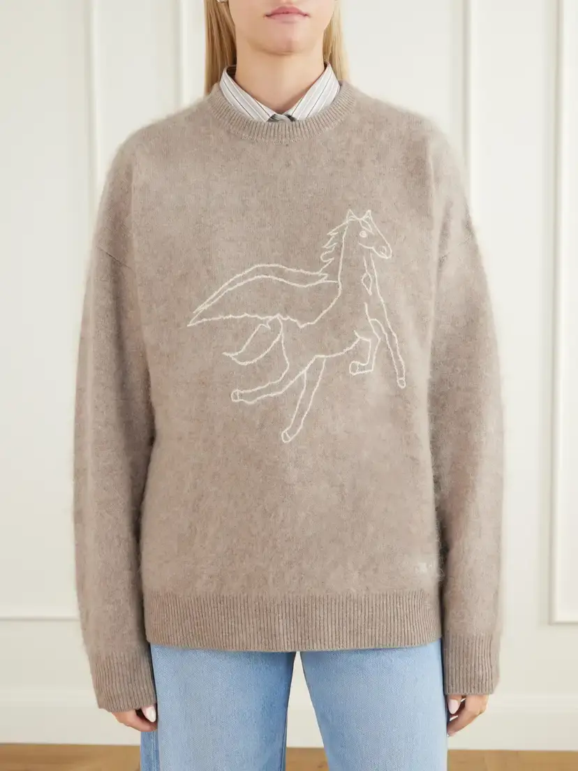 Mother The Biggie Cashmere And Wool-blend Sweater - Neutrals | Thumbnail 3