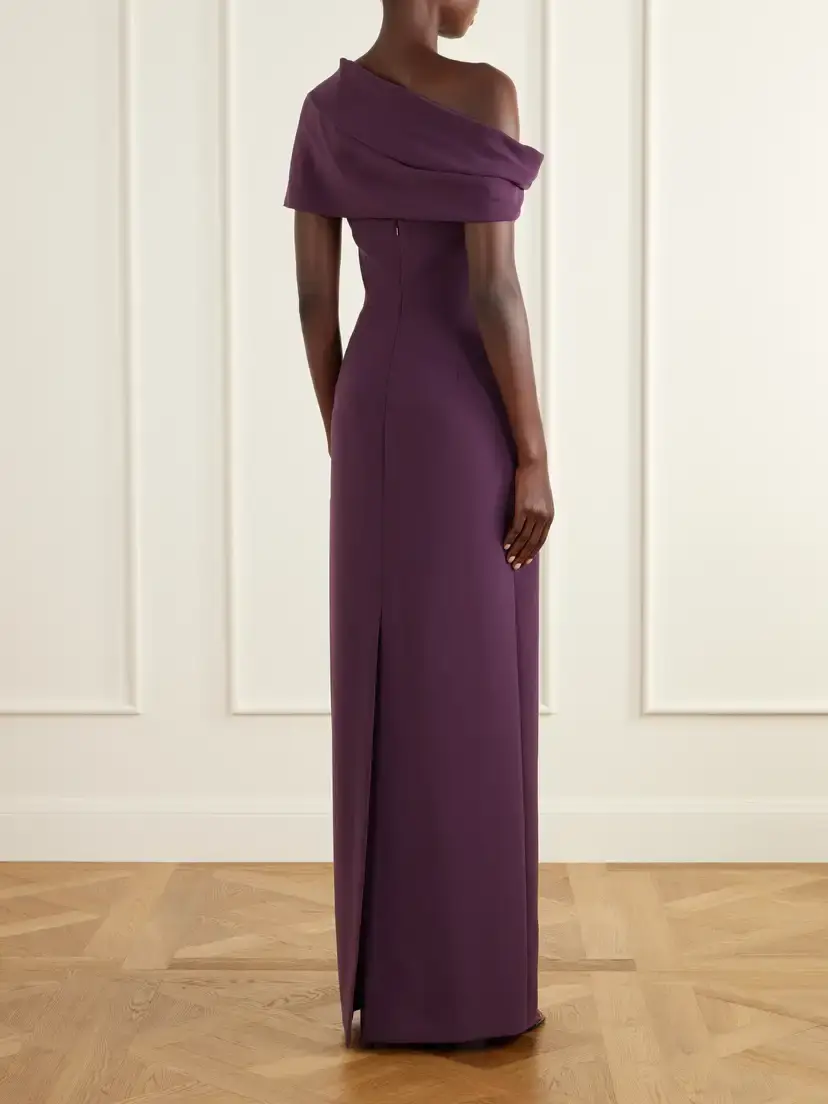 Carolina Herrera Sofia One-shoulder Draped Crepe Gown | Thumbnail 3 Carolina Herrera Sofia One-shoulder Draped Crepe Gown | Thumbnail 3