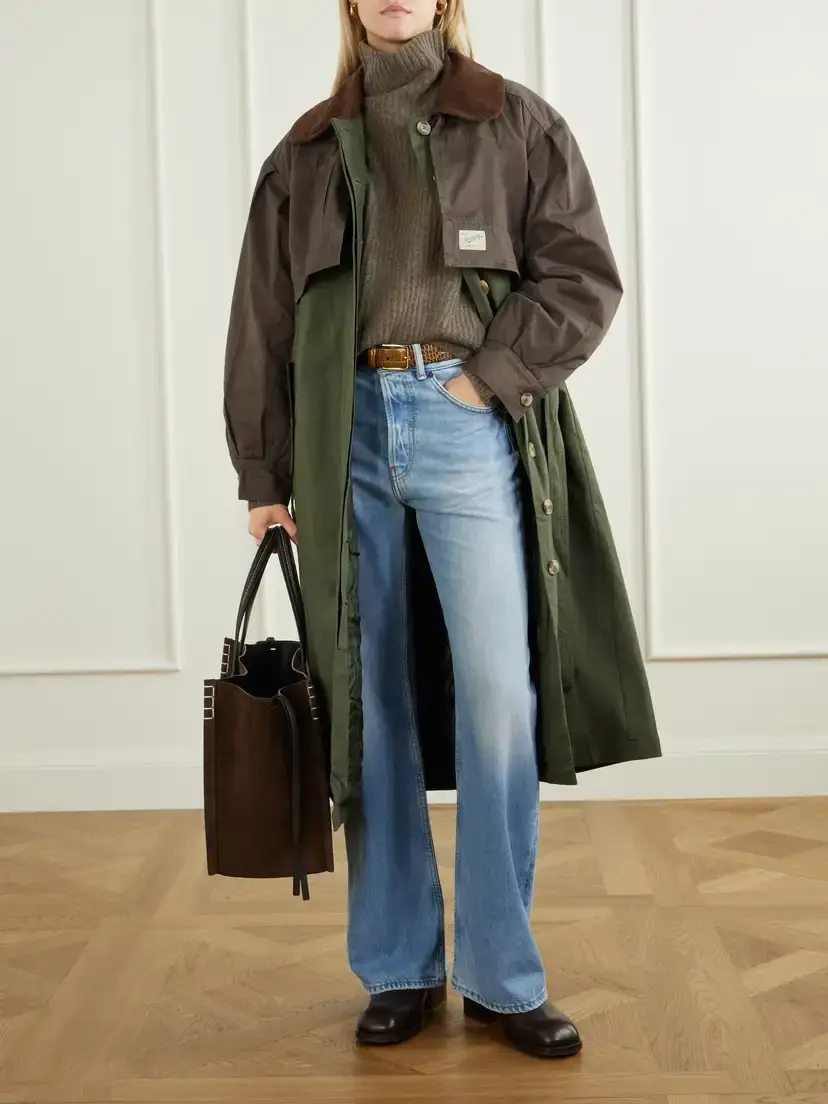 Sea Tristan Corduroy-trimmed Cotton Trench Coat | Thumbnail 2