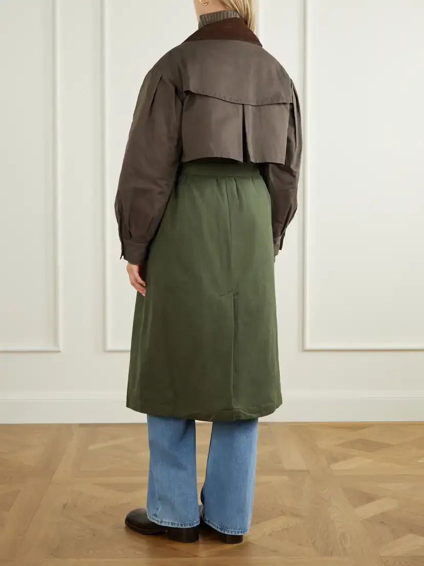 Sea Tristan Corduroy-trimmed Cotton Trench Coat | Thumbnail 4