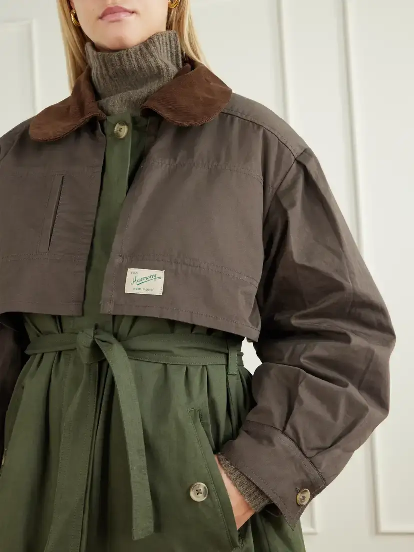 Sea Tristan Corduroy-trimmed Cotton Trench Coat | Thumbnail 5