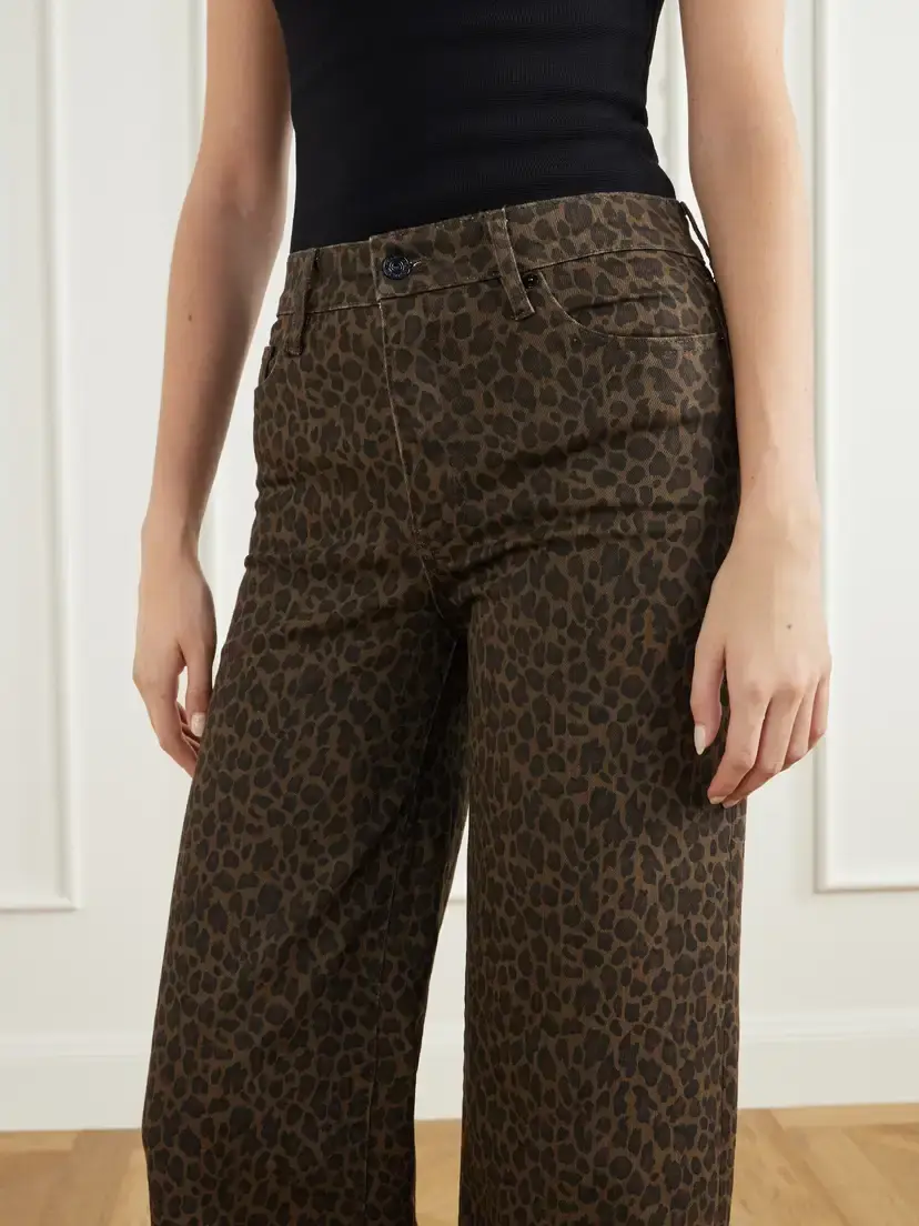 Frame Le Slim Palazzo Leopard-print High-rise Flared Jeans | Thumbnail 5 Frame Le Slim Palazzo Leopard-print High-rise Flared Jeans | Thumbnail 5