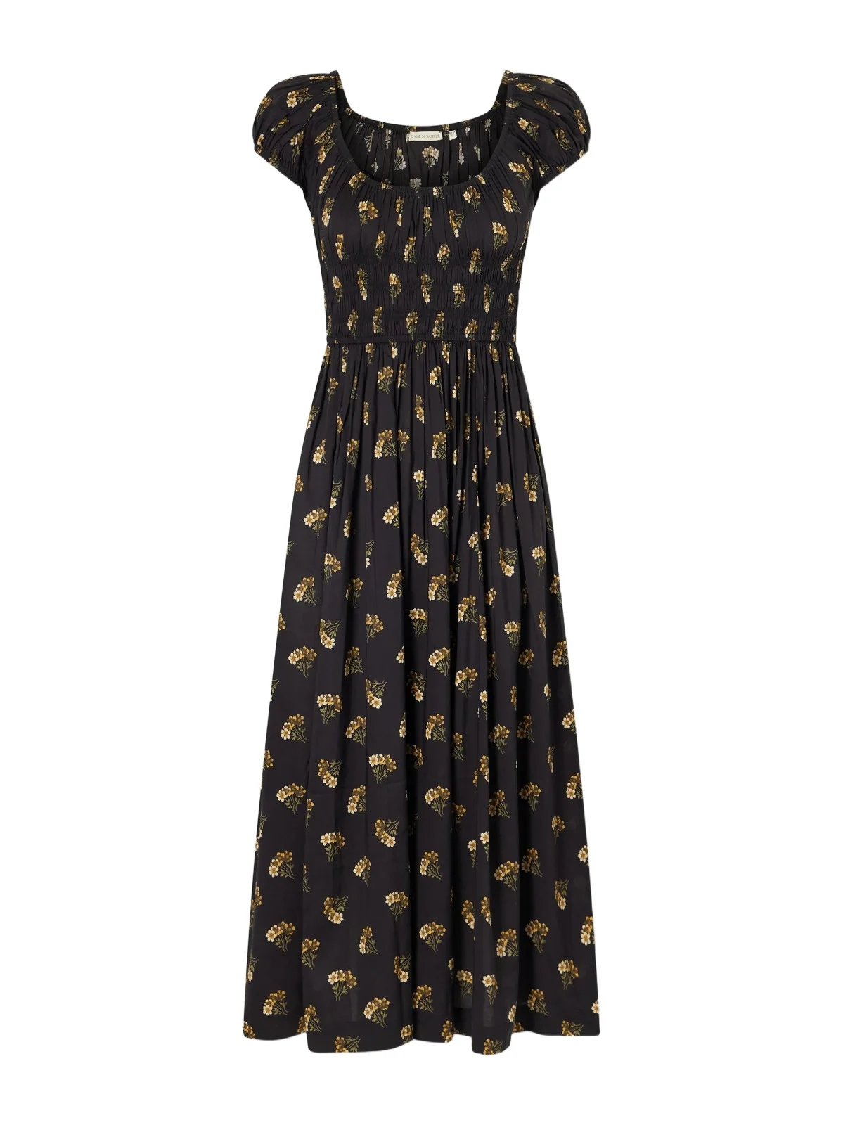 Quinley Shirred Floral-print Cotton-blend Poplin Midi Dress