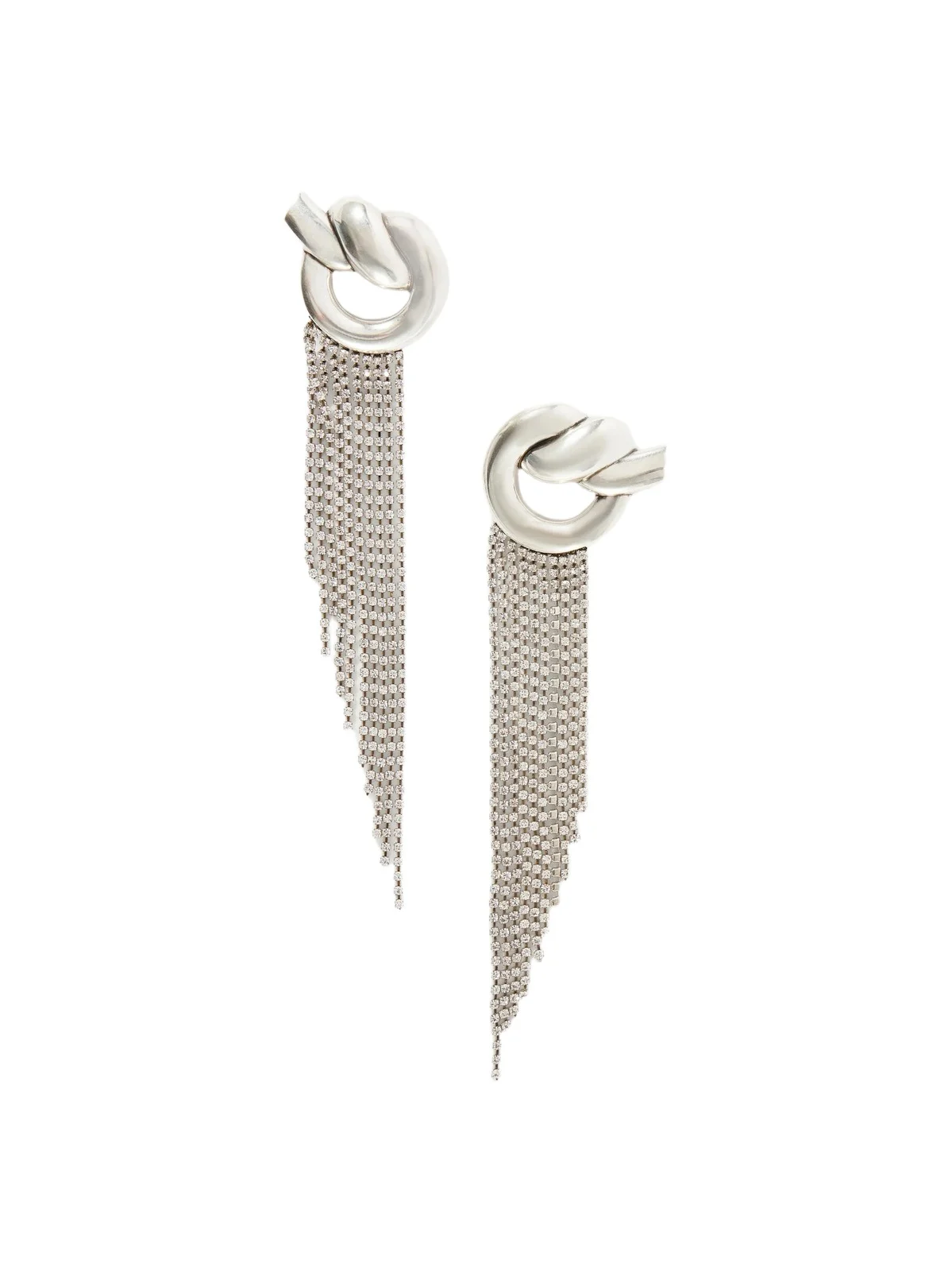 Rain Crystal-embellished Silver-tone Earrings Rain Crystal-embellished Silver-tone Earrings