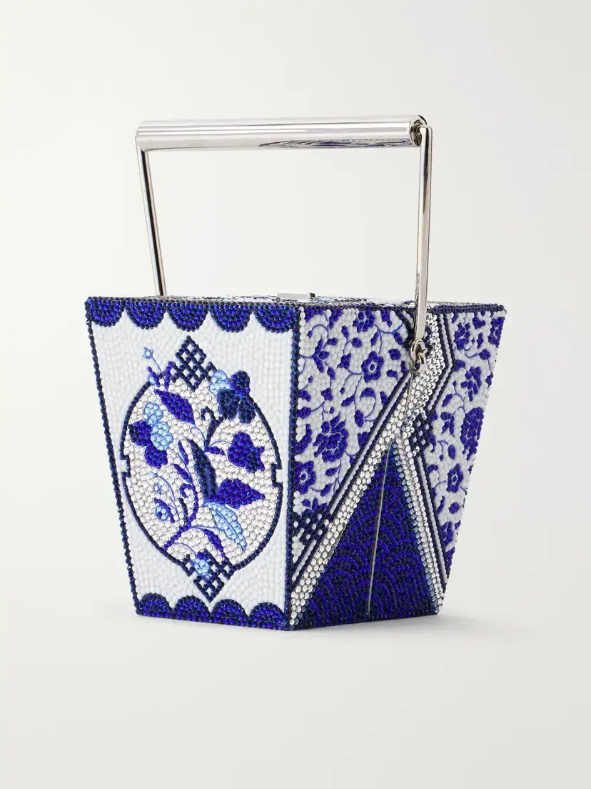 Judith Leiber Couture Blue Dragon Take Away Box Crystal-embellished Silver-tone Clutch | Thumbnail 4 Judith Leiber Couture Blue Dragon Take Away Box Crystal-embellished Silver-tone Clutch | Thumbnail 4