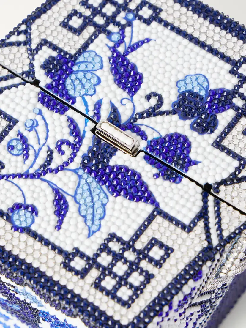 Judith Leiber Couture Blue Dragon Take Away Box Crystal-embellished Silver-tone Clutch | Thumbnail 5 Judith Leiber Couture Blue Dragon Take Away Box Crystal-embellished Silver-tone Clutch | Thumbnail 5