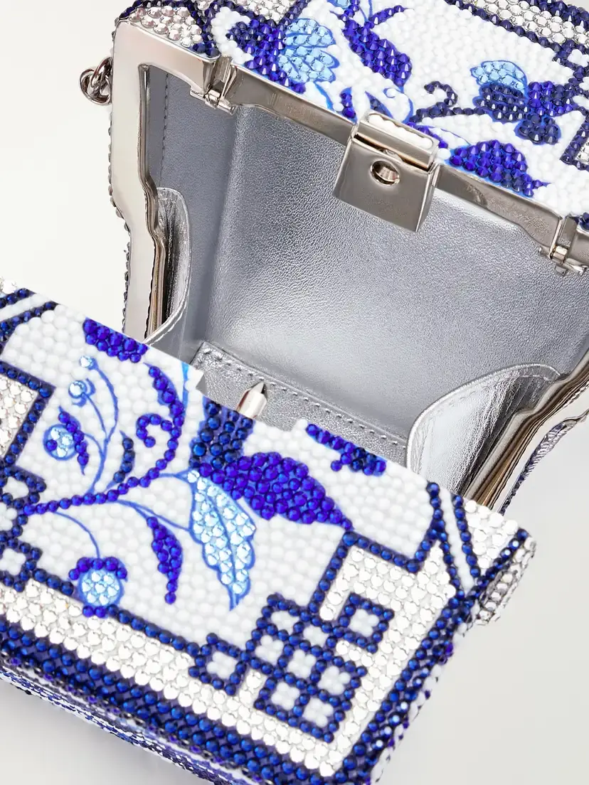 Judith Leiber Couture Blue Dragon Take Away Box Crystal-embellished Silver-tone Clutch | Thumbnail 6 Judith Leiber Couture Blue Dragon Take Away Box Crystal-embellished Silver-tone Clutch | Thumbnail 6