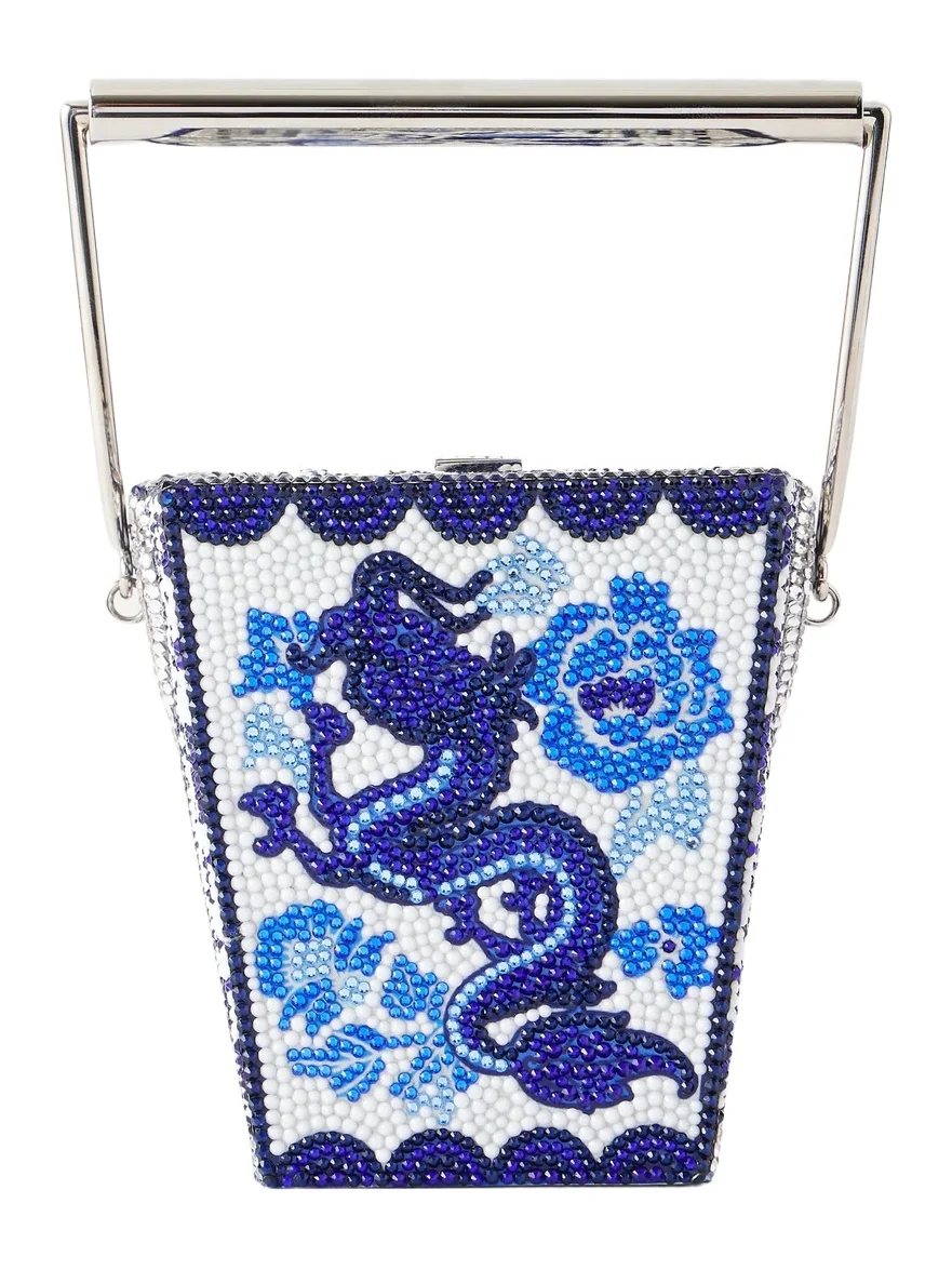 Blue Dragon Take Away Box Crystal-embellished Silver-tone Clutch Blue Dragon Take Away Box Crystal-embellished Silver-tone Clutch