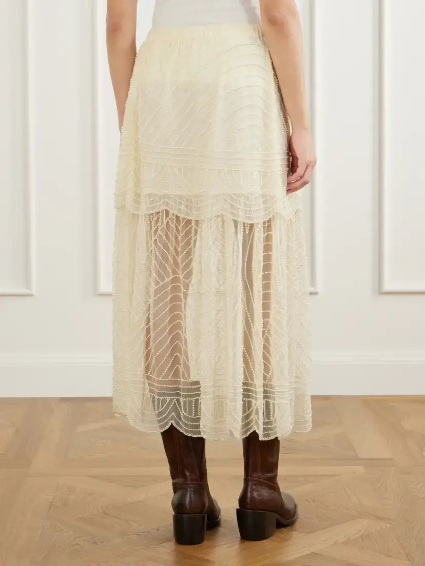 Sea Carlotta Bead-embellished Tulle Midi Skirt | Thumbnail 4 Sea Carlotta Bead-embellished Tulle Midi Skirt | Thumbnail 4