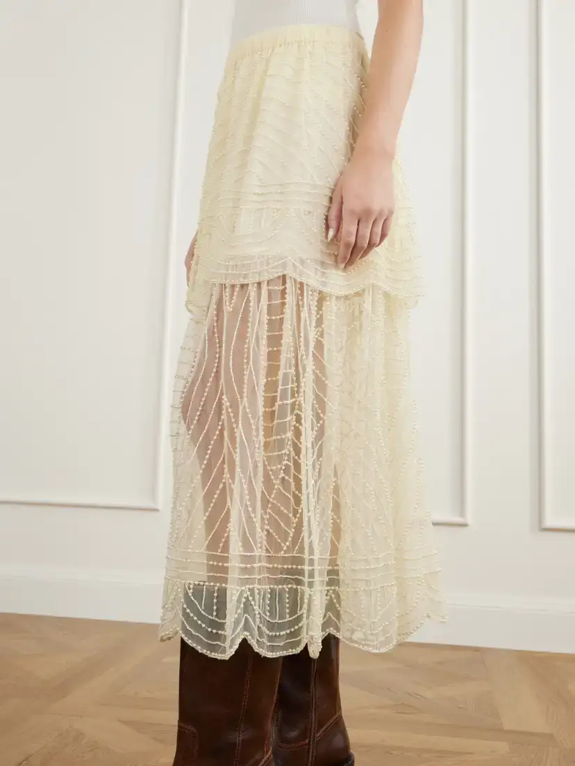 Sea Carlotta Bead-embellished Tulle Midi Skirt | Thumbnail 5 Sea Carlotta Bead-embellished Tulle Midi Skirt | Thumbnail 5