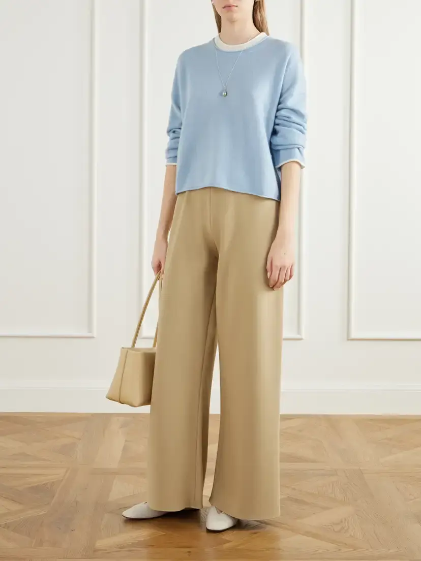 La Ligne Dominick Cashmere And Silk-blend Sweater - Blue | Thumbnail 2 La Ligne Dominick Cashmere And Silk-blend Sweater - Blue | Thumbnail 2
