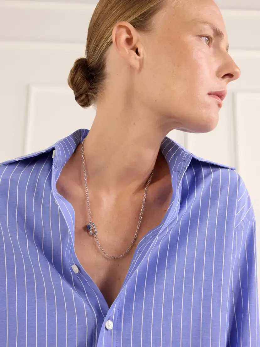 Marla Aaron Pulley And Chubby Babylock 14-karat White Gold Sapphire Necklace | Thumbnail 2
