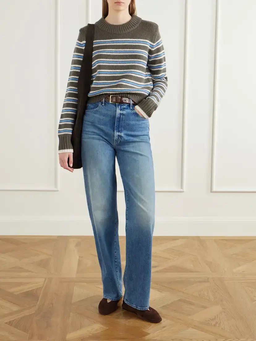 La Ligne Mini Marin Striped Wool And Cashmere-blend Sweater - Brown | Thumbnail 2 La Ligne Mini Marin Striped Wool And Cashmere-blend Sweater - Brown | Thumbnail 2