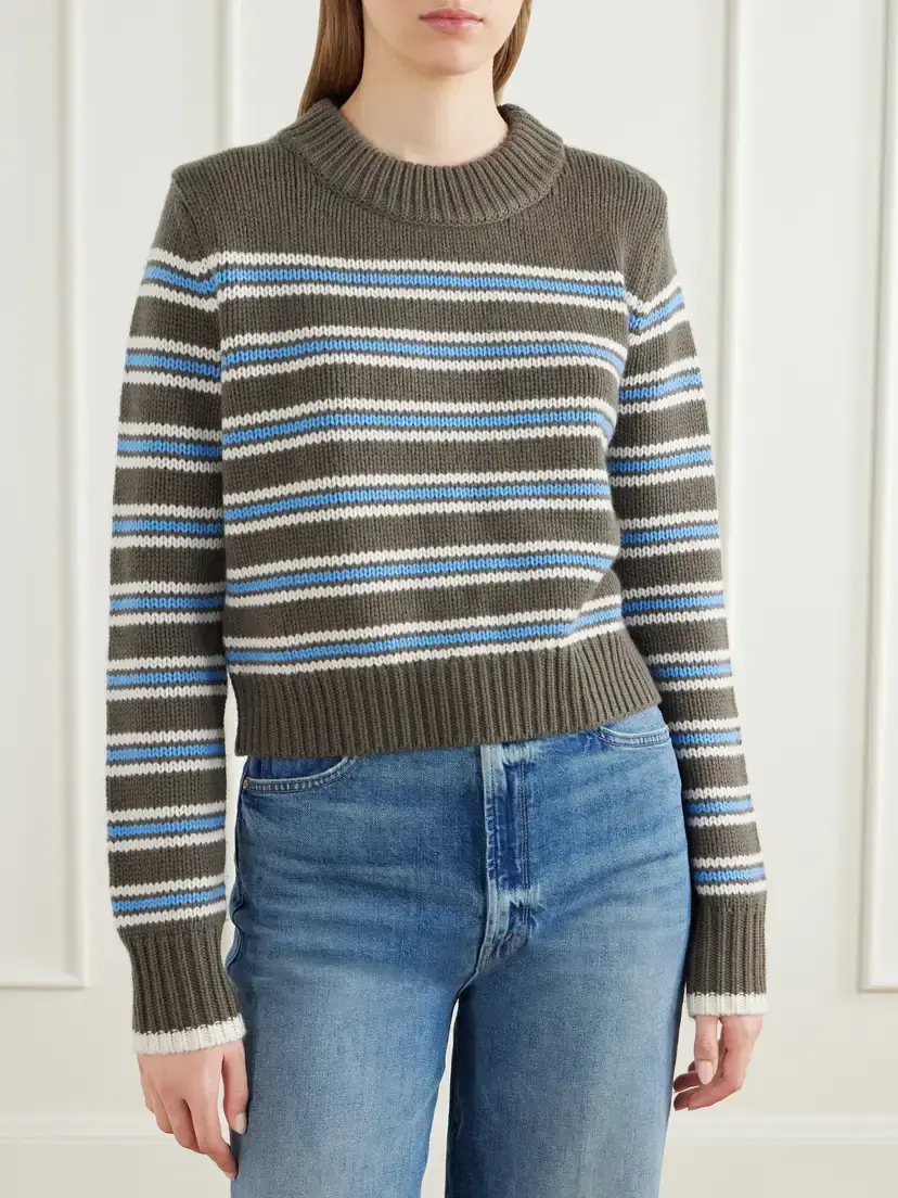 La Ligne Mini Marin Striped Wool And Cashmere-blend Sweater - Brown | Thumbnail 3 La Ligne Mini Marin Striped Wool And Cashmere-blend Sweater - Brown | Thumbnail 3
