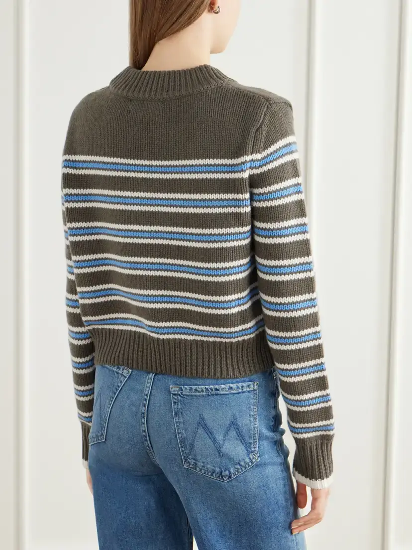 La Ligne Mini Marin Striped Wool And Cashmere-blend Sweater - Brown | Thumbnail 4 La Ligne Mini Marin Striped Wool And Cashmere-blend Sweater - Brown | Thumbnail 4
