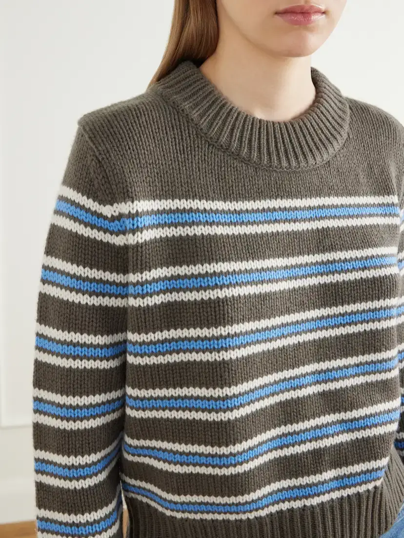 La Ligne Mini Marin Striped Wool And Cashmere-blend Sweater - Brown | Thumbnail 5 La Ligne Mini Marin Striped Wool And Cashmere-blend Sweater - Brown | Thumbnail 5