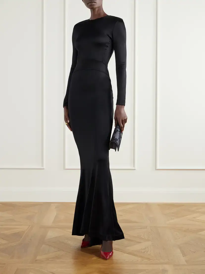 Co Backless Paneled Satin Maxi Dress | Thumbnail 2 Co Backless Paneled Satin Maxi Dress | Thumbnail 2