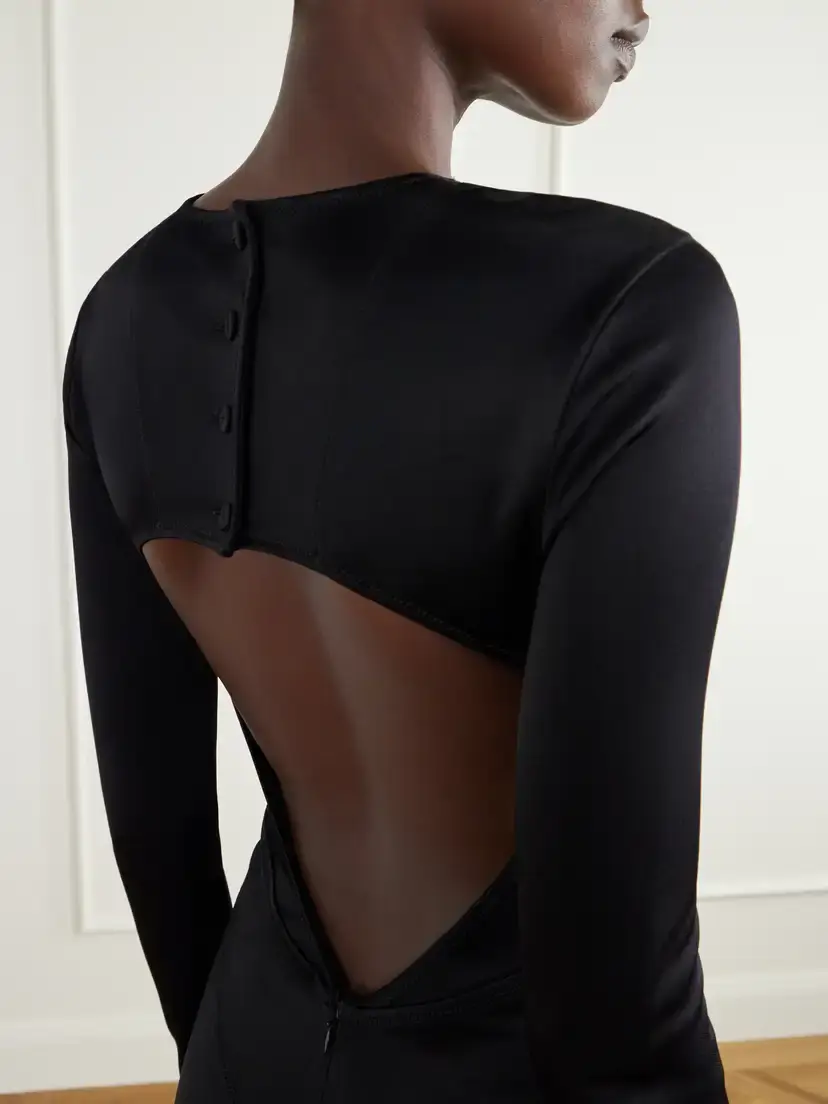 Co Backless Paneled Satin Maxi Dress | Thumbnail 4 Co Backless Paneled Satin Maxi Dress | Thumbnail 4