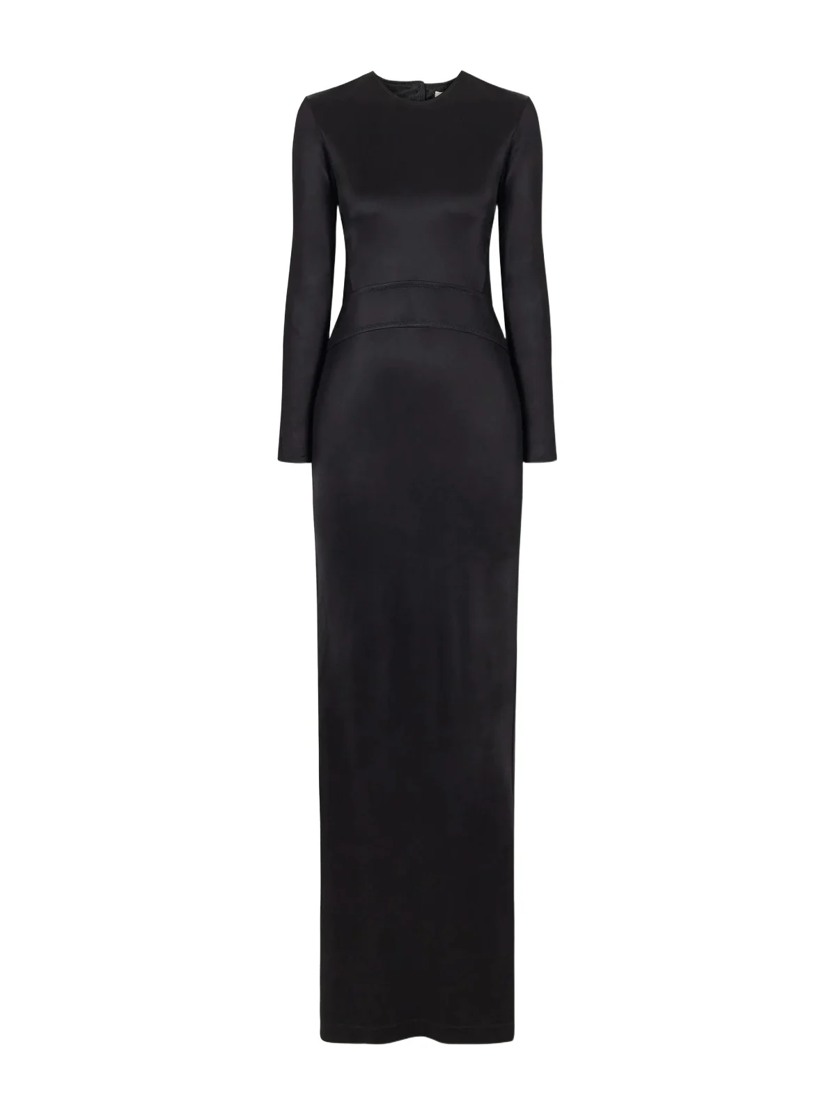 Co Backless Paneled Satin Maxi Dress