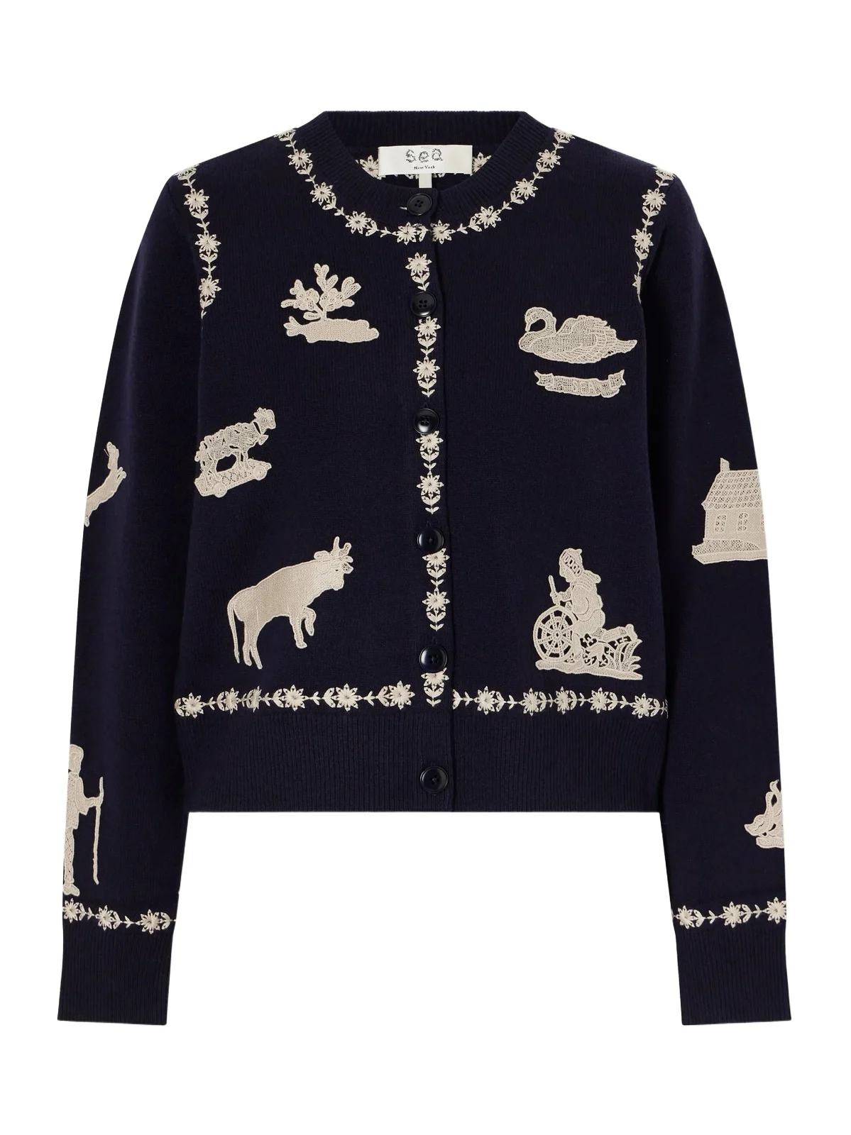 Marguerite Embroidered Wool Cardigan Marguerite Embroidered Wool Cardigan