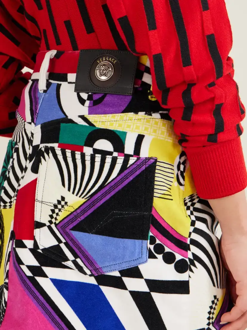 Versace Printed Cotton-velvet Mini Skirt | Thumbnail 5