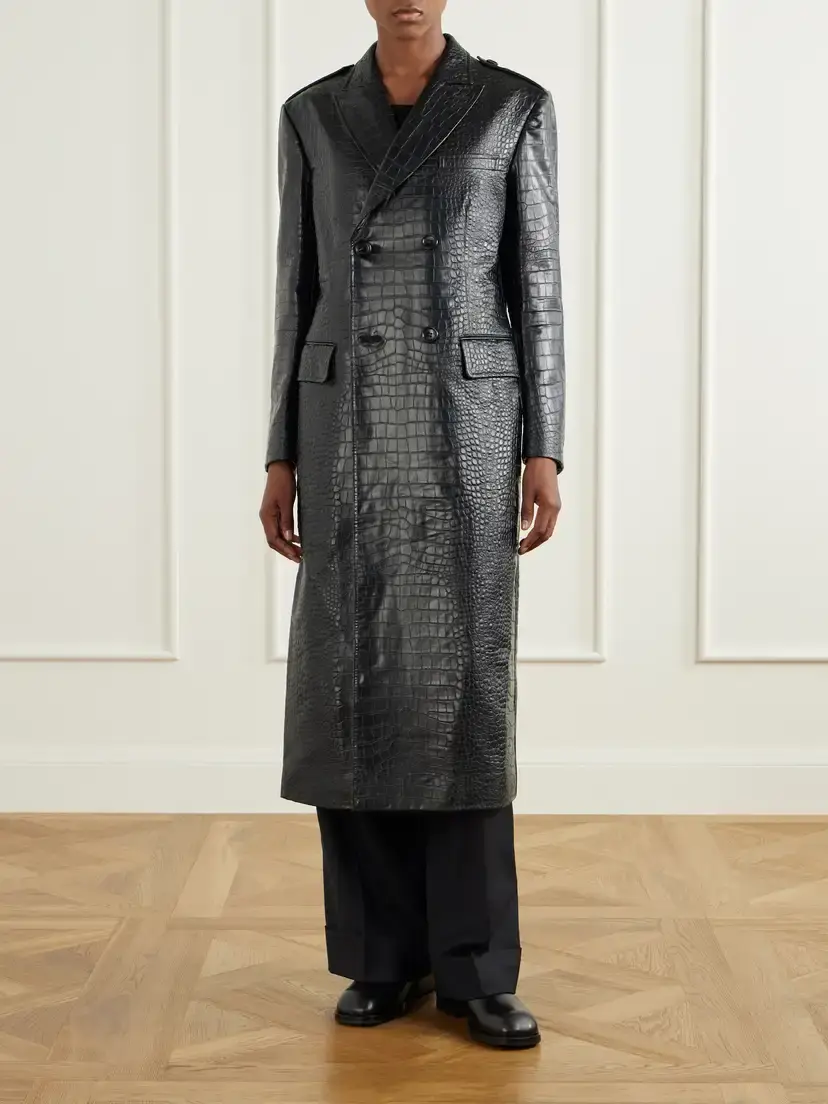 Junya Watanabe Croc-effect Material Double-breasted Coat | Thumbnail 2 Junya Watanabe Croc-effect Material Double-breasted Coat | Thumbnail 2