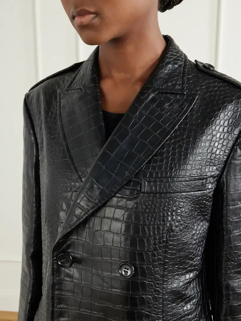 Junya Watanabe Croc-effect Material Double-breasted Coat | Thumbnail 4 Junya Watanabe Croc-effect Material Double-breasted Coat | Thumbnail 4