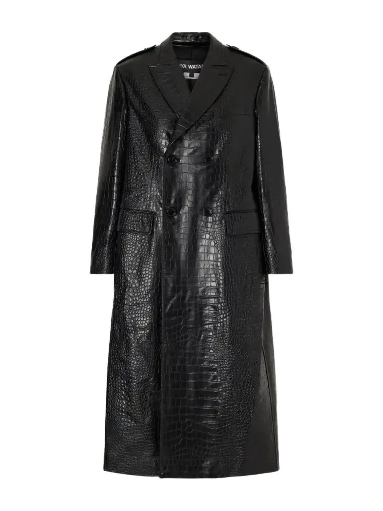 Junya Watanabe Croc-effect Material Double-breasted Coat