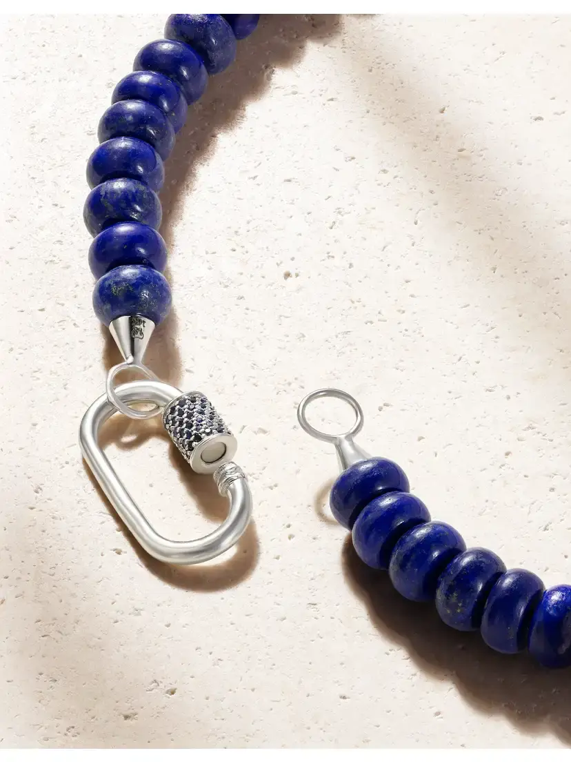 Marla Aaron Rondelle Strand + Stoned Medium Lock 14-karat White Gold, Sapphire And Turquoise Necklace - Blue | Thumbnail 3 Marla Aaron Rondelle Strand + Stoned Medium Lock 14-karat White Gold, Sapphire And Turquoise Necklace - Blue | Thumbnail 3