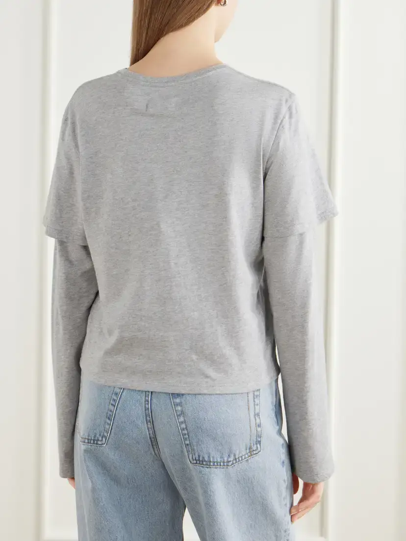 STILL HERE 2tee Layered Cotton-jersey T-shirt | Thumbnail 3 STILL HERE 2tee Layered Cotton-jersey T-shirt | Thumbnail 3