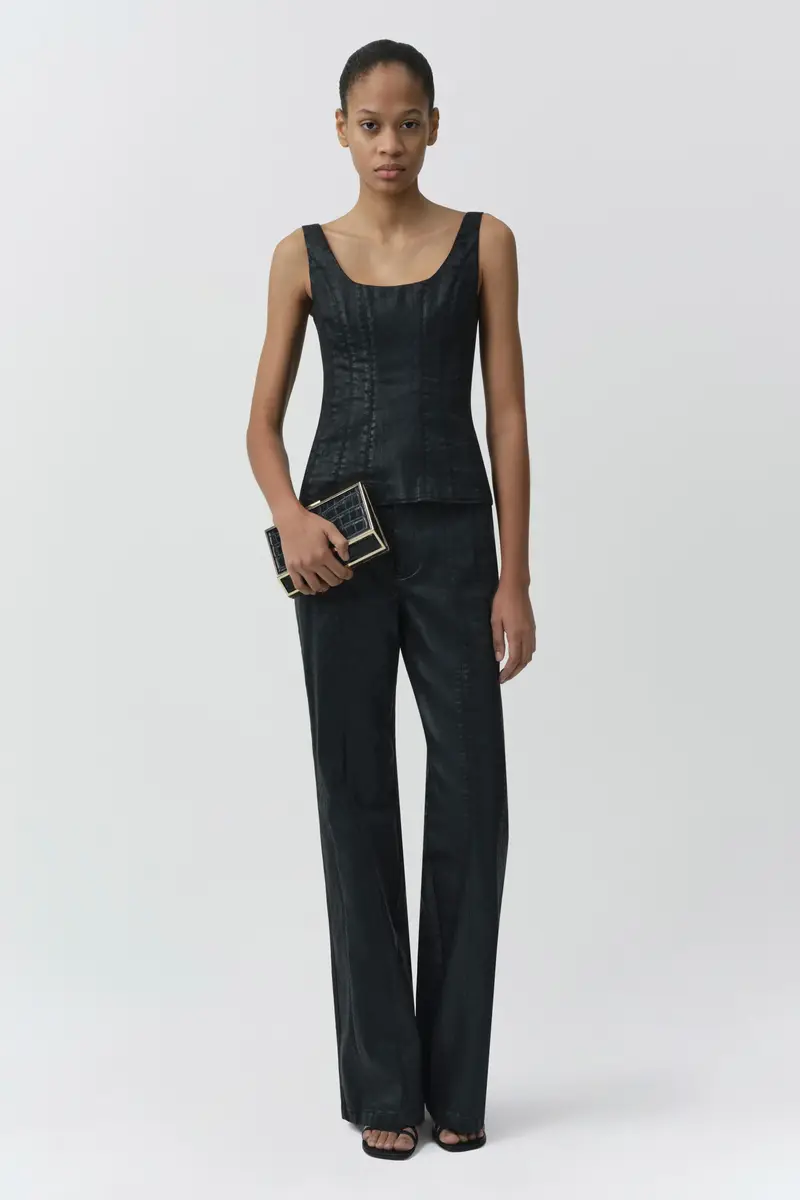 Simkhai Lachlan Coated Denim Bustier Top | Thumbnail 2 Simkhai Lachlan Coated Denim Bustier Top | Thumbnail 2