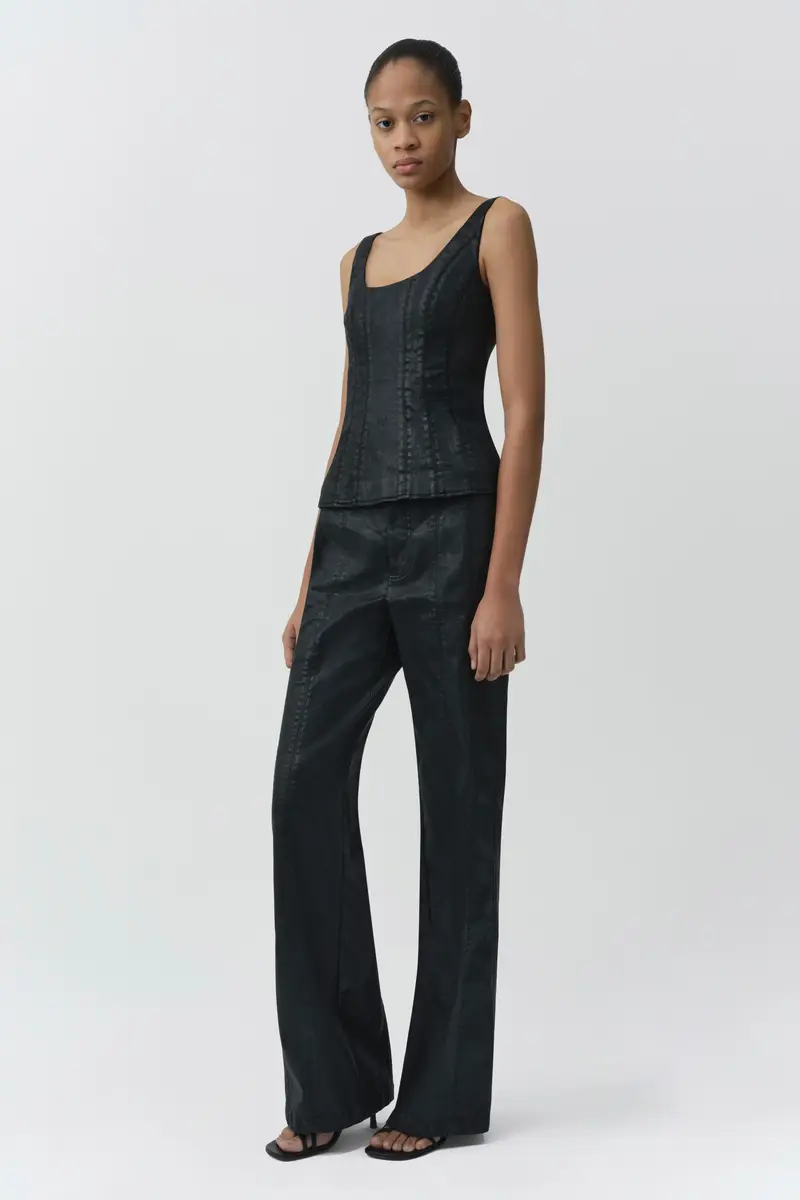 Simkhai Lachlan Coated Denim Bustier Top | Thumbnail 4 Simkhai Lachlan Coated Denim Bustier Top | Thumbnail 4