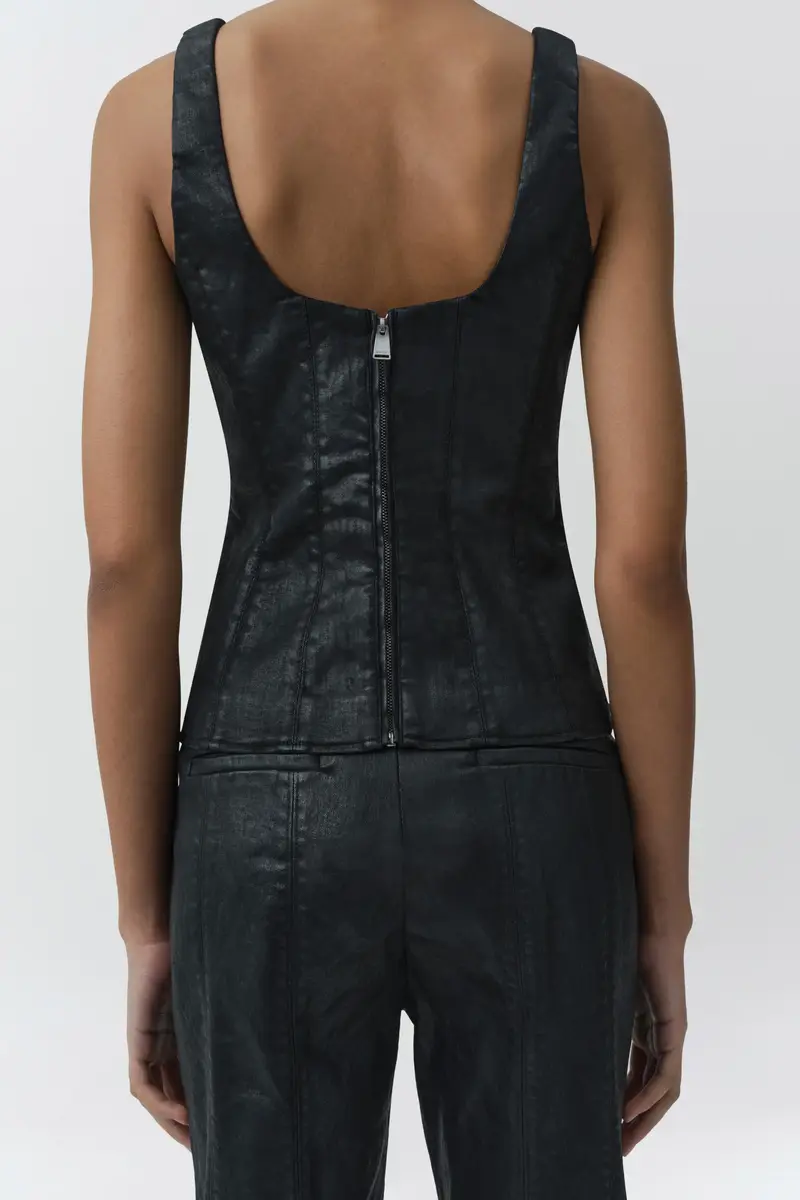 Simkhai Lachlan Coated Denim Bustier Top | Thumbnail 5 Simkhai Lachlan Coated Denim Bustier Top | Thumbnail 5