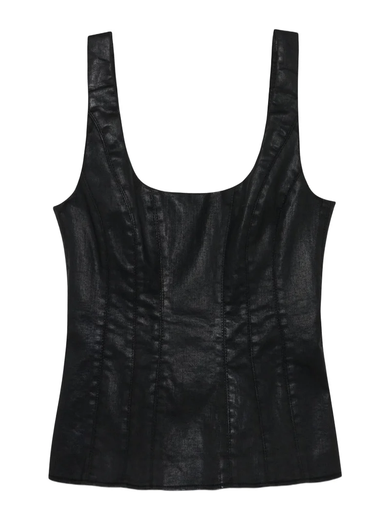 Simkhai Lachlan Coated Denim Bustier Top