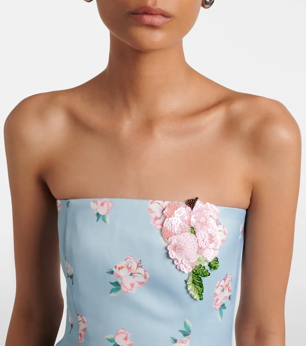 LEO LIN Nora floral bustier gown | Thumbnail 3 LEO LIN Nora floral bustier gown | Thumbnail 3