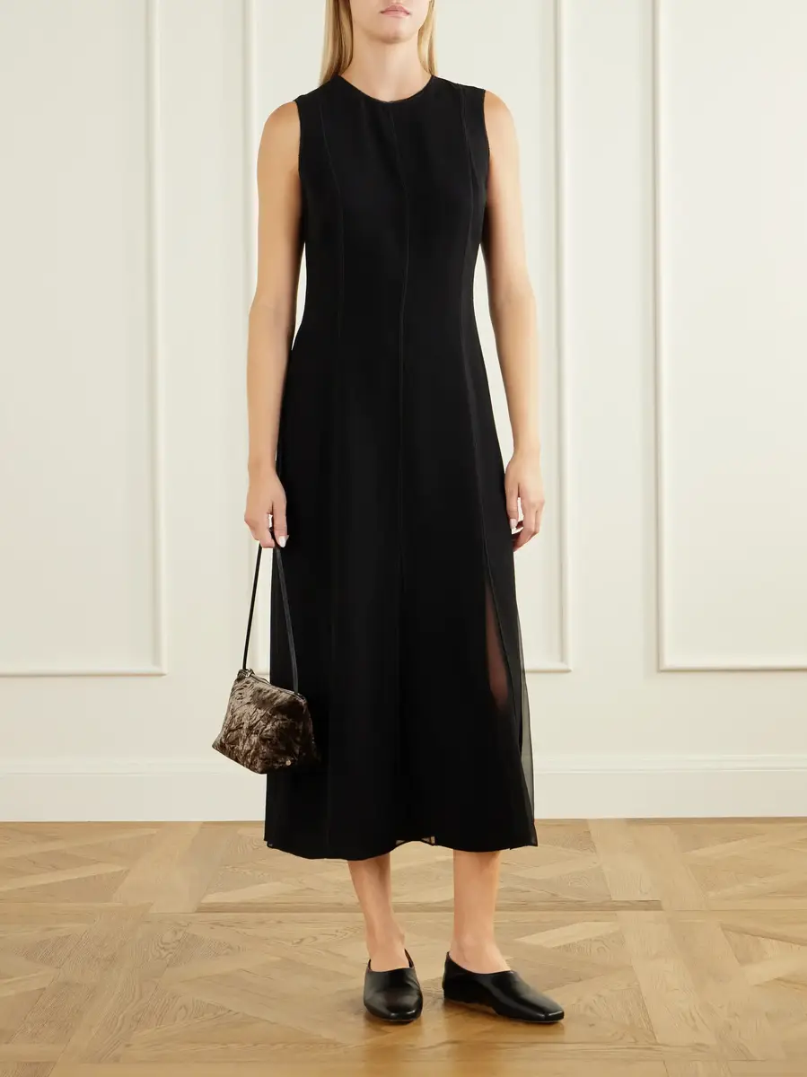 Ulla Johnson Laure crepe and chiffon midi dress | Thumbnail 2 Ulla Johnson Laure crepe and chiffon midi dress | Thumbnail 2