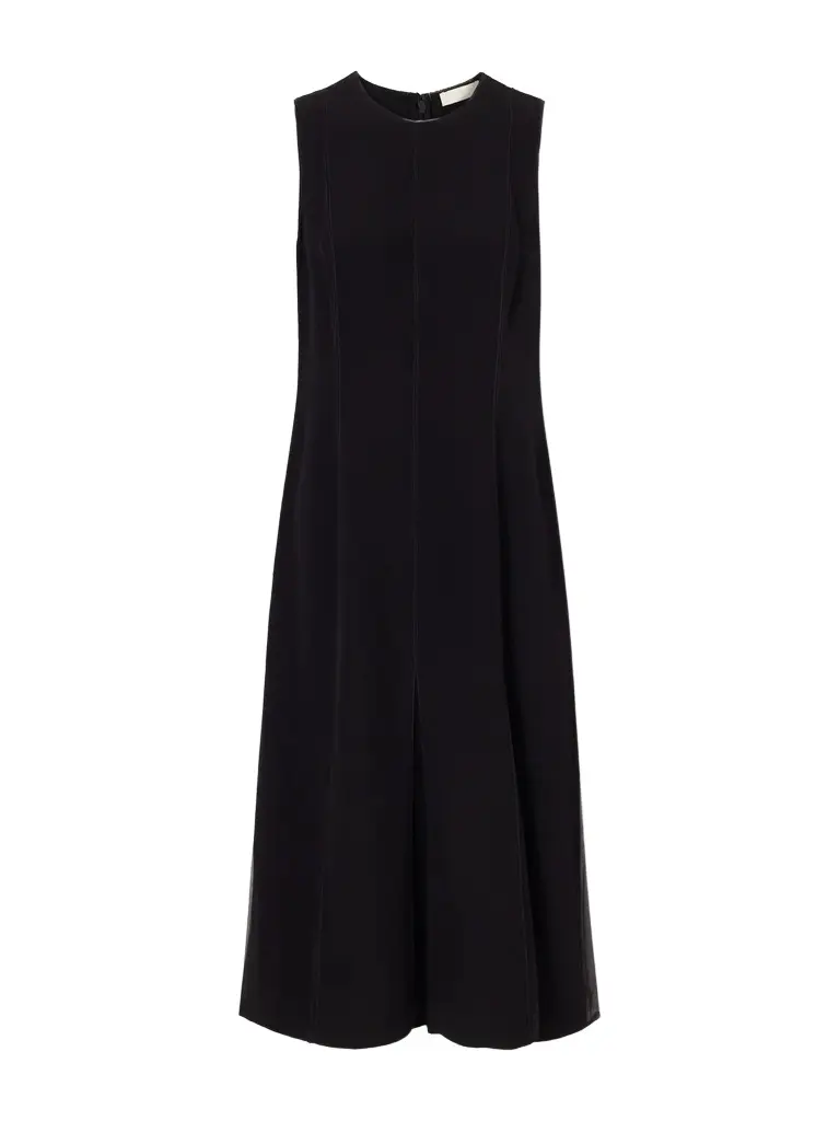 Laure crepe and chiffon midi dress